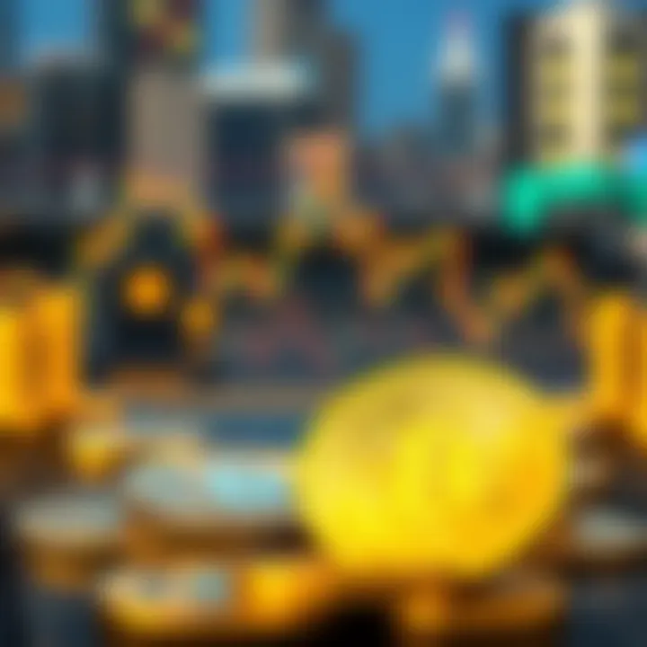 Visual representation of Binance Coin technology updates and external factors affecting value