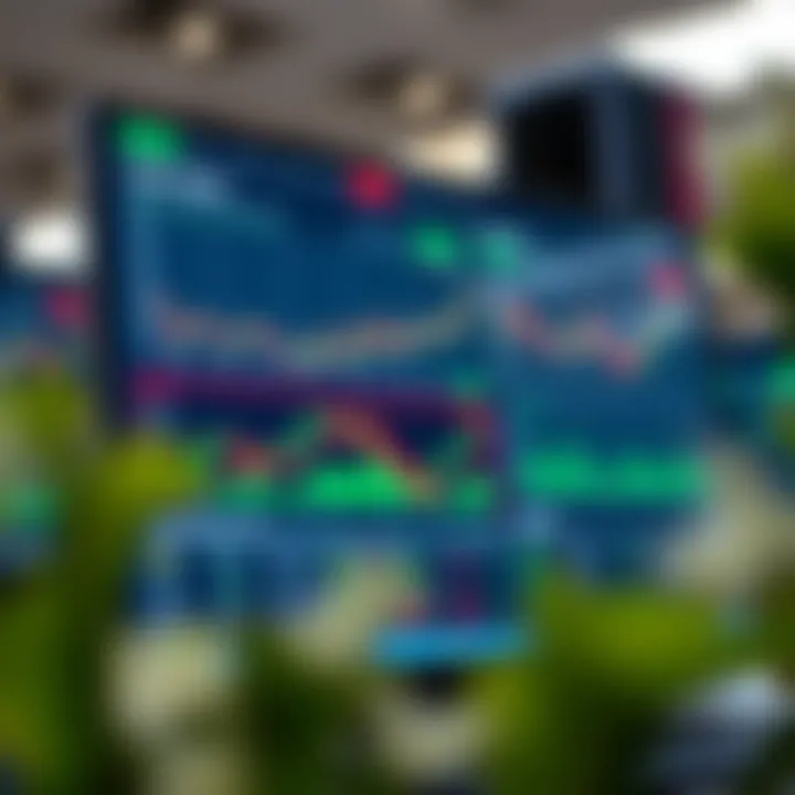 Screenshot of a trading platform interface showing market charts and trading options