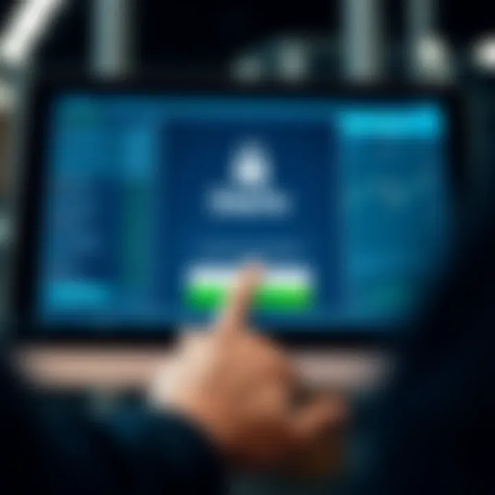 User entering secure credentials on a digital platform login screen