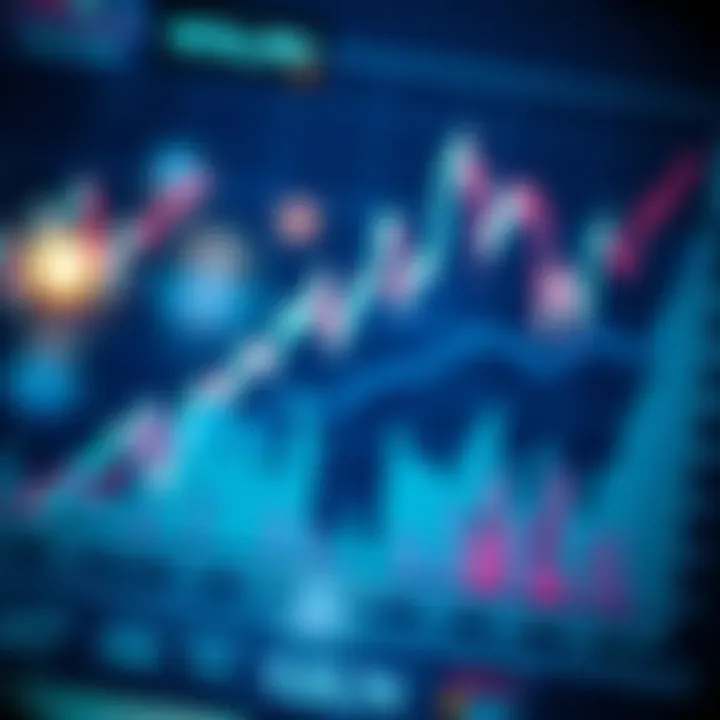 Dynamic graph showing financial market trends and data analysis