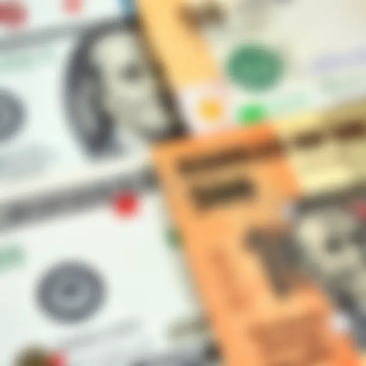 Visual Representation of US Dollar to Kenyan Shilling Currency Conversion Close-up of Kenyan shilling banknotes and US dollar bills side by side illustrating currency conversion