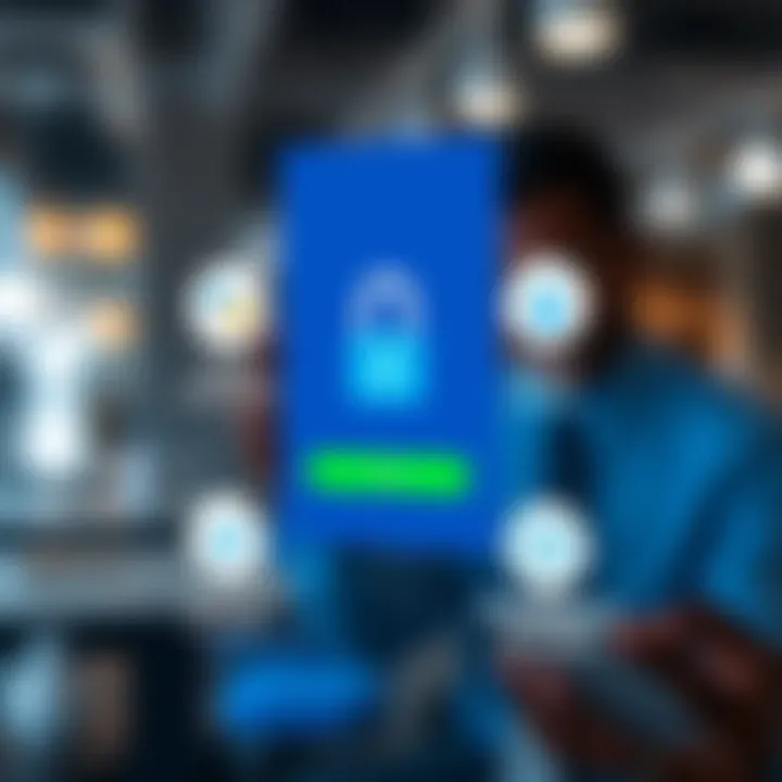 Troubleshooting and Security Features for Deriv App Access Illustration of troubleshooting tips and security icons ensuring smooth and protected login experience on Deriv app