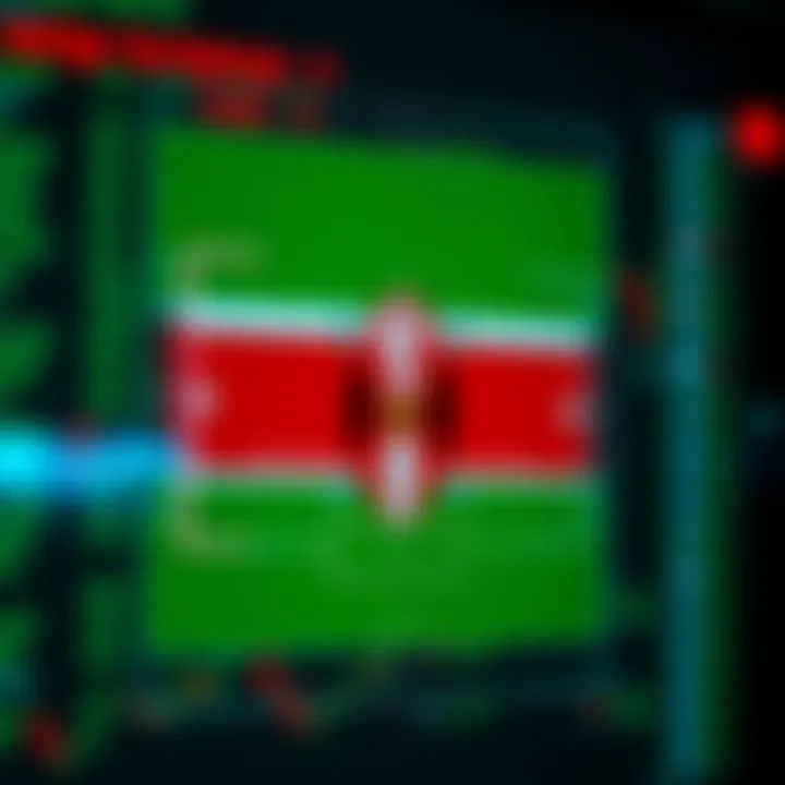 Illustration showing a secure login interface of Deriv.com with Kenyan flag colors