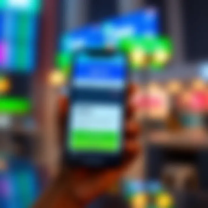 Mobile phone displaying Deriv trading platform with MPESA payment option highlighted