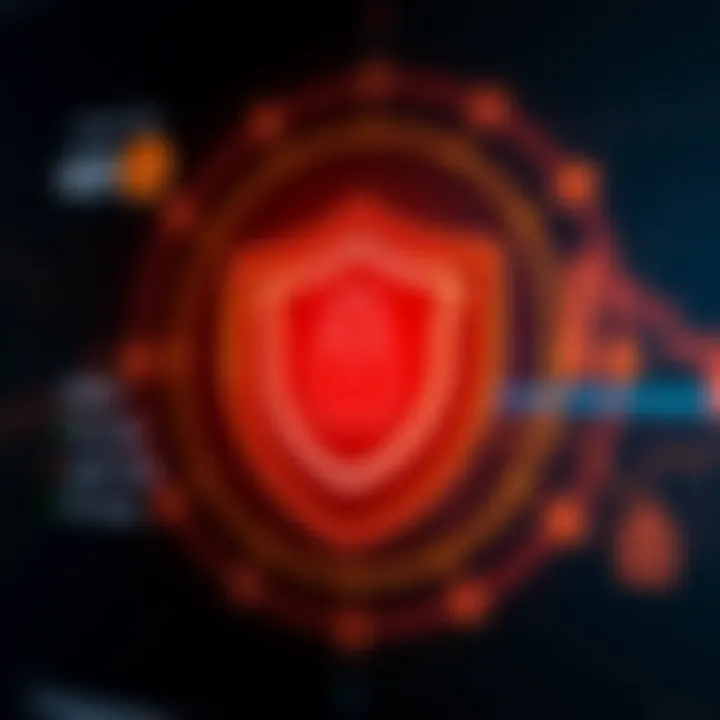 Security shield icon representing protection of user data during online login sessions