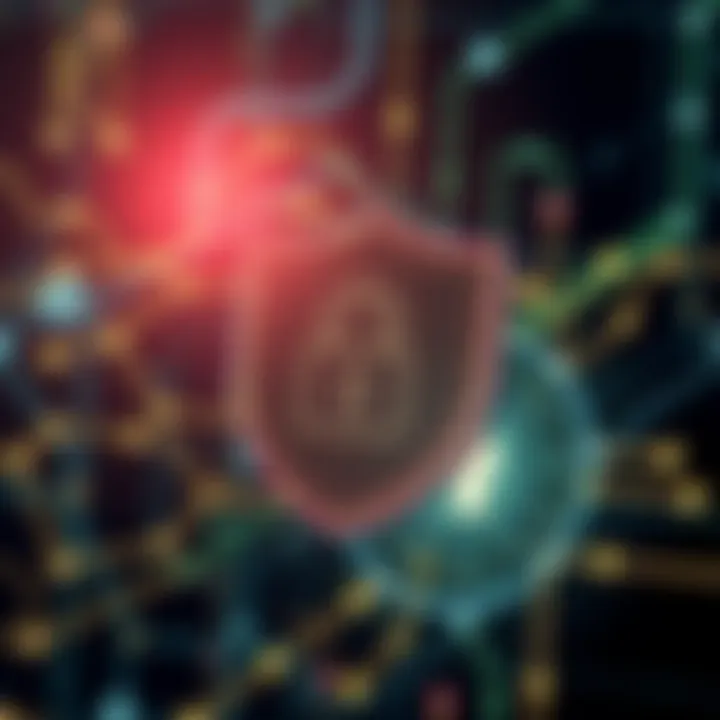Security shield symbol over digital network representing enhanced user authentication security