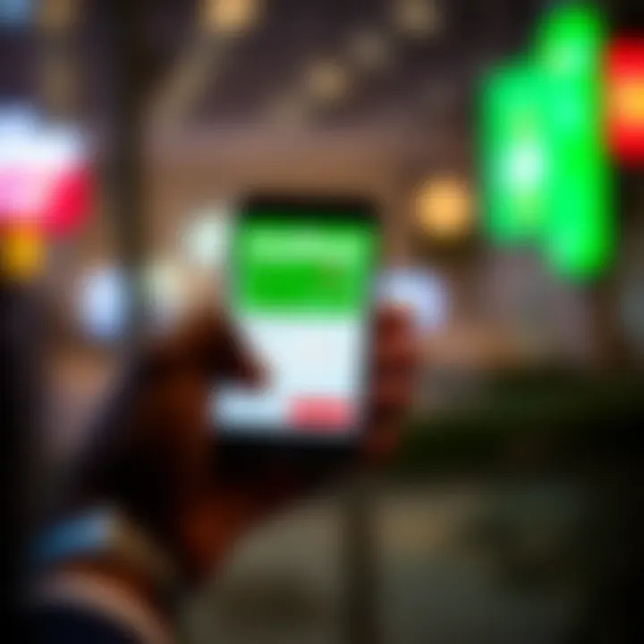 Mobile phone displaying M-Pesa payment app for depositing funds on Exness platform