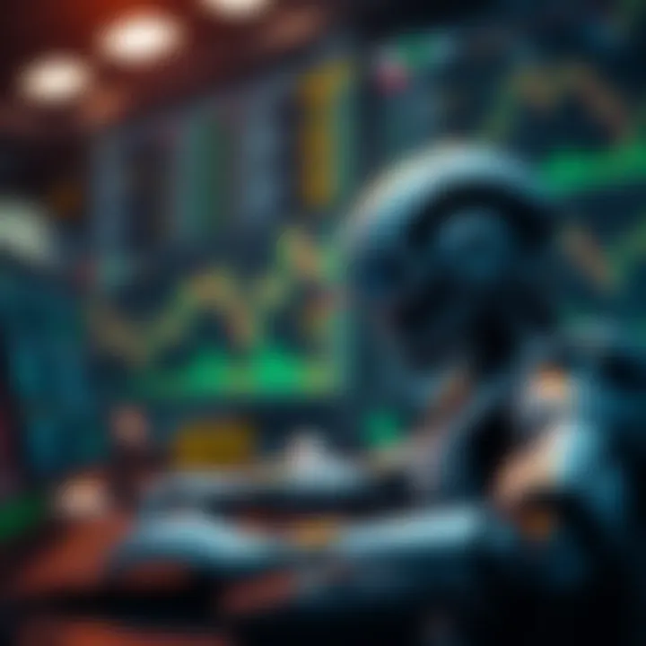 Visual representation of strategy implementation and risk management in forex bot trading