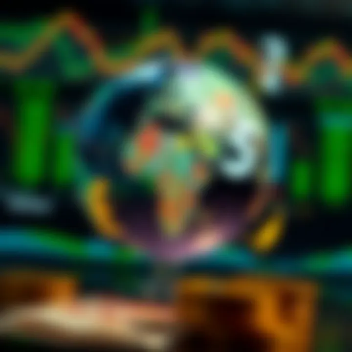 Illustration of global currency symbols highlighting the concept of forex trading