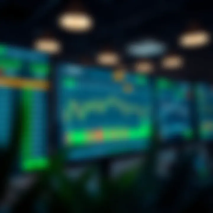 Trading platform interface showing a demo account dashboard with charts and market data