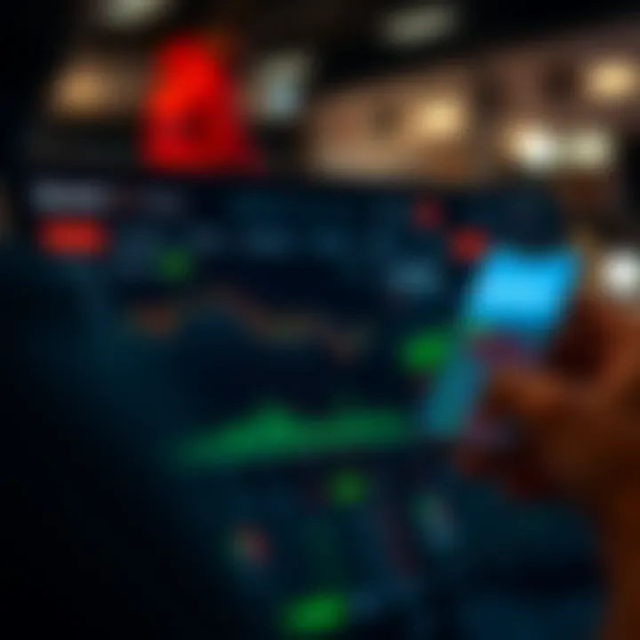 User navigating the Deriv app dashboard with charts and trading options