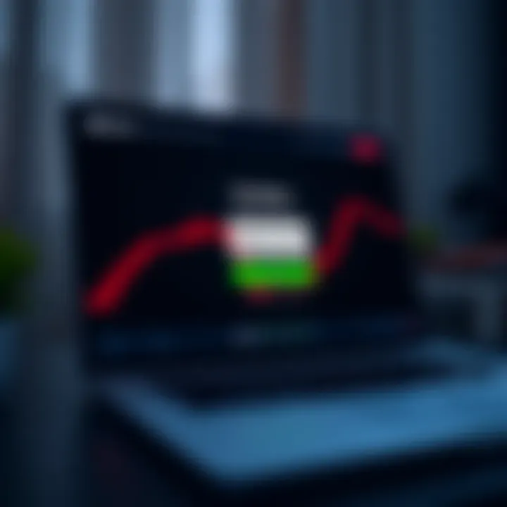 Secure login interface of IQ Option platform on a laptop screen