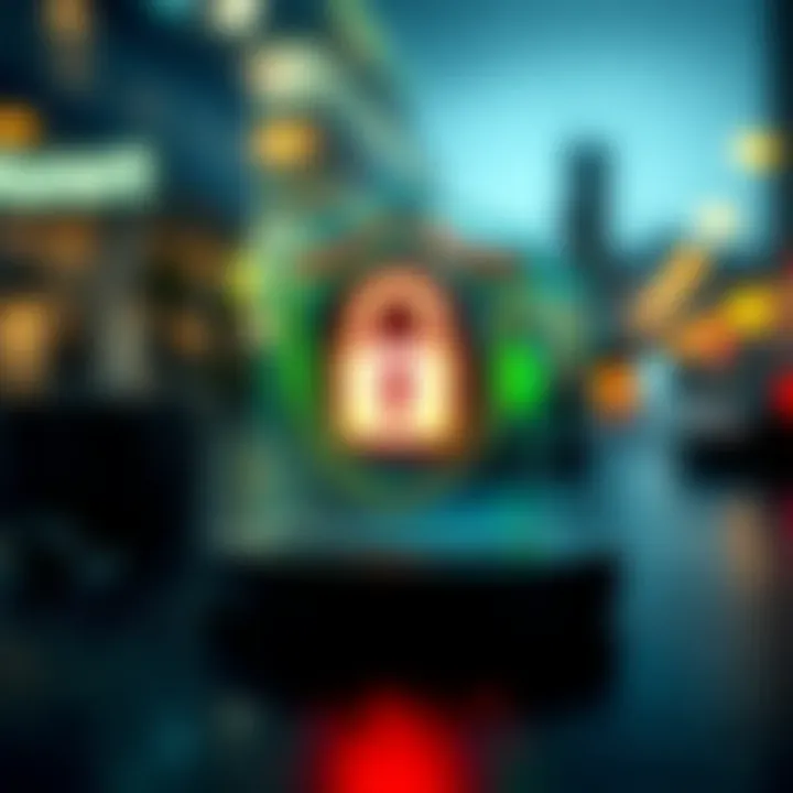 A digital security shield symbolizing secure online transactions on BeggingMoney platform