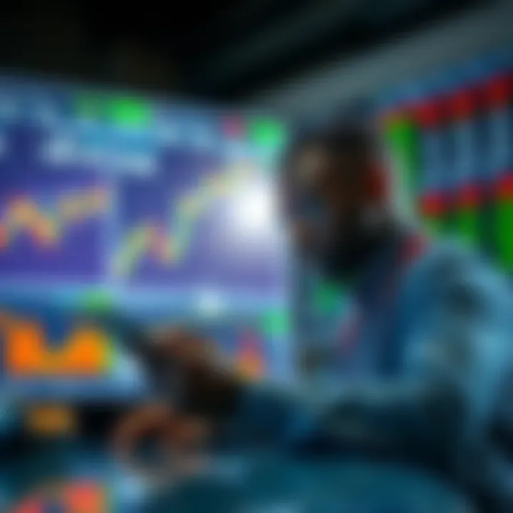 Kenyan investor analyzing stock index trends on a digital trading platform