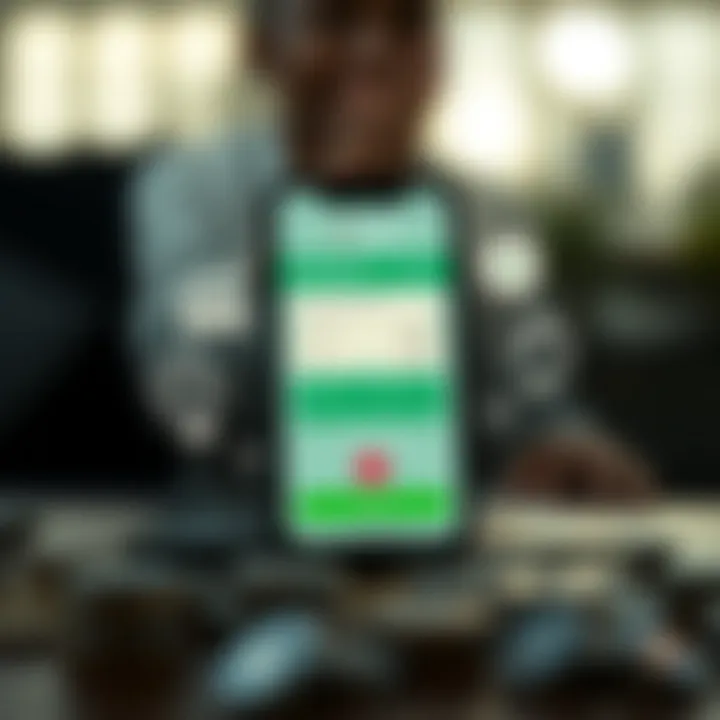 Illustration showing a mobile phone with a loan application screen open and financial icons around it