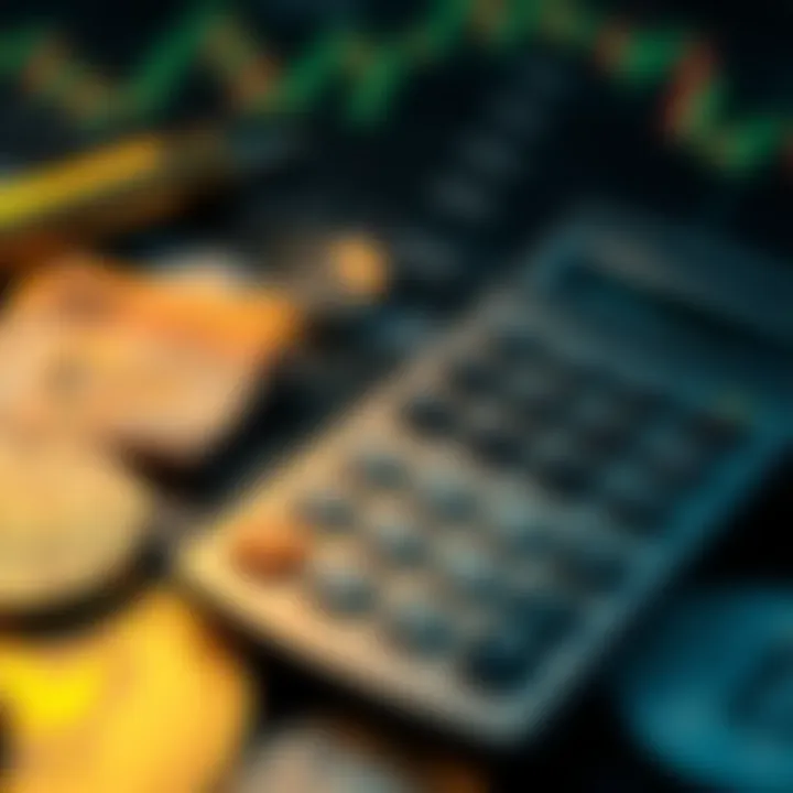 Calculator and currency symbols illustrating pip calculation methods for forex traders