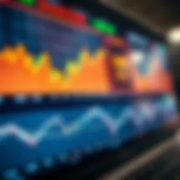 Graph showing currency exchange rates on a digital forex trading platform