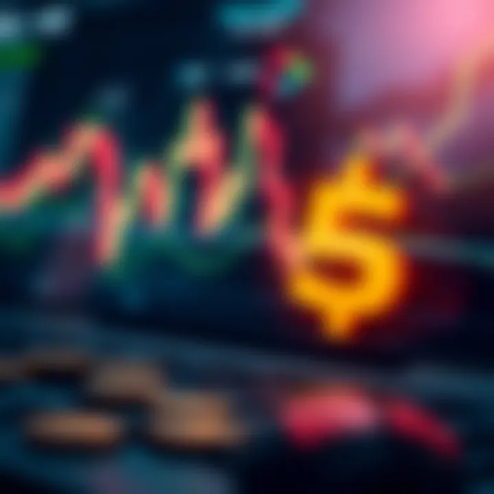 Abstract illustration of financial charts and currency symbols