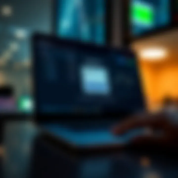 Secure login screen showing RoboForex platform interface on a laptop