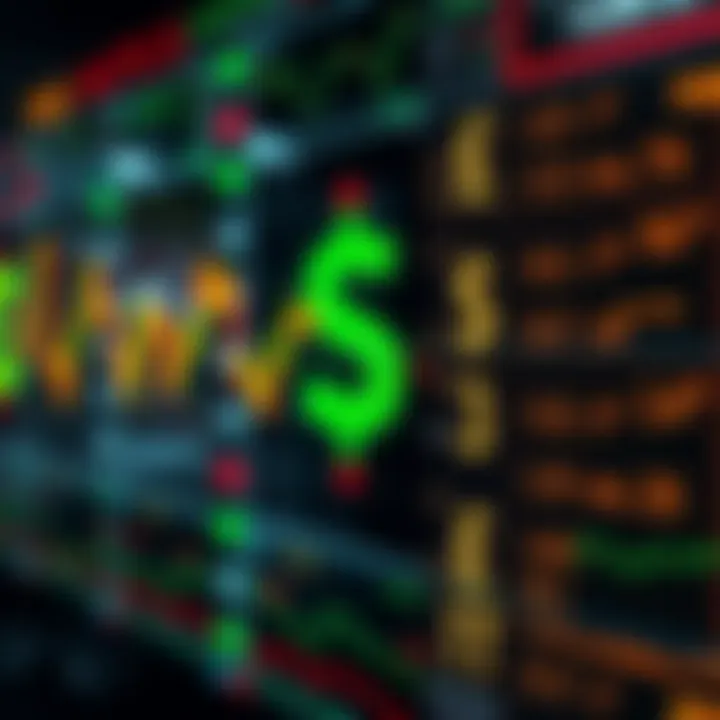 Digital representation of automated forex trading with currency symbols and algorithmic data on a futuristic screen
