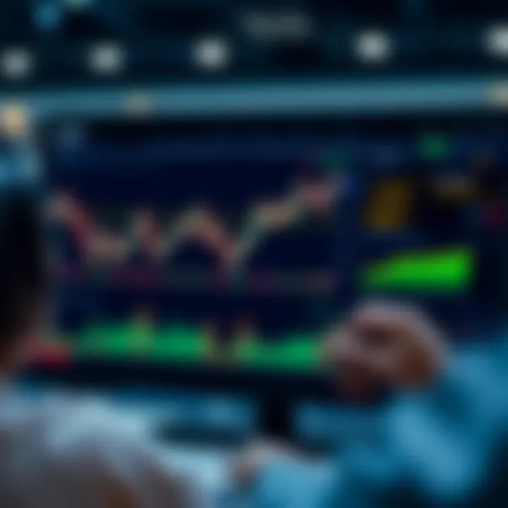 Trading platform dashboard displaying market charts and asset performance
