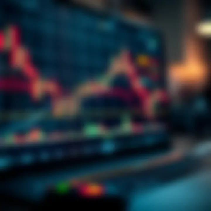 Illustration of digital trading interface displaying forex charts and currency pairs