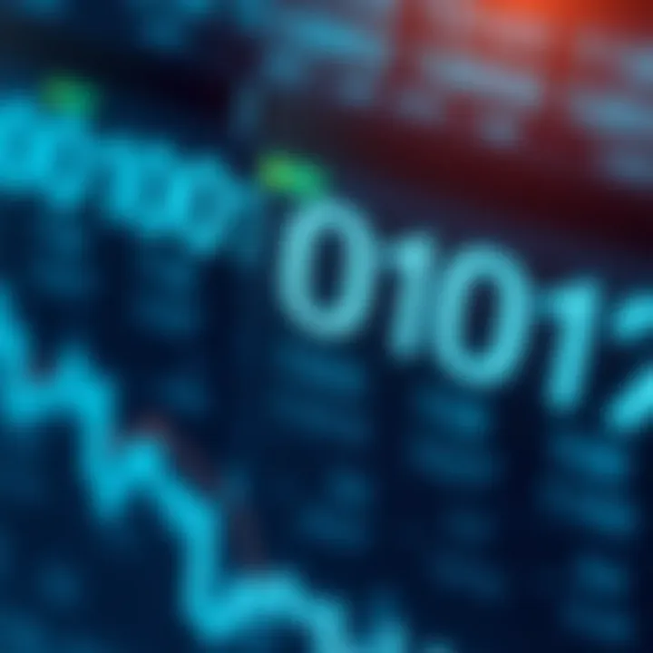Visual representation showing binary code sequences used in computing and electronics applications