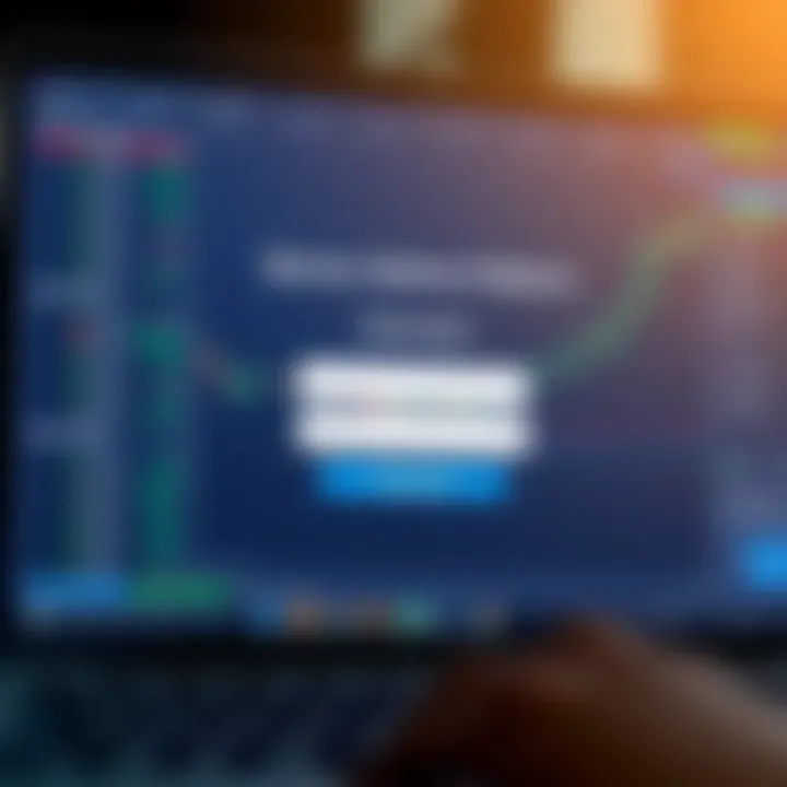 Secure login interface for binary options trading platform displaying username and password fields