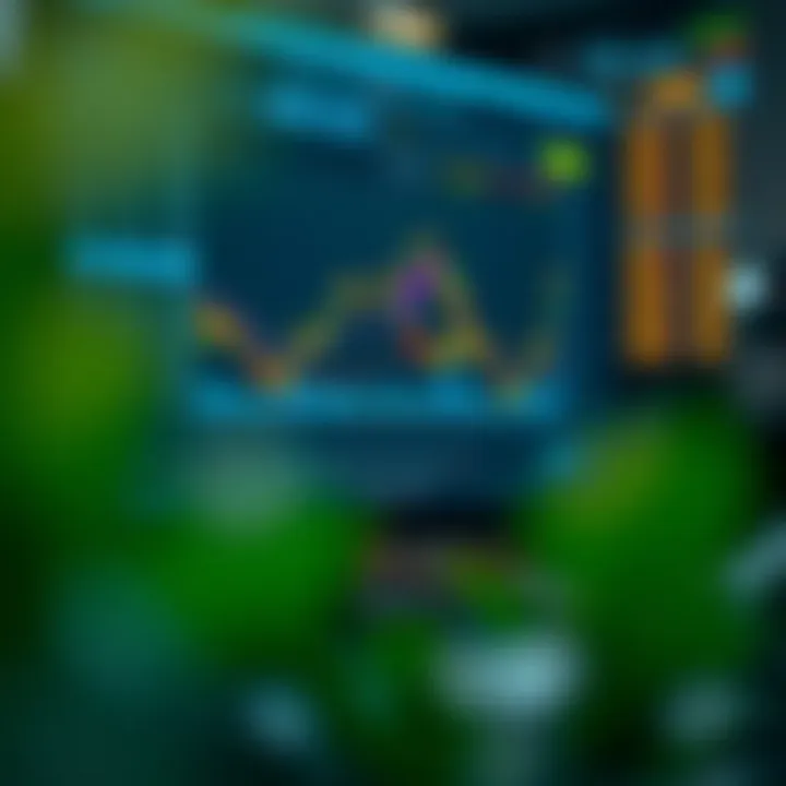 Screenshot showing a demo trading platform interface with charts and trading options