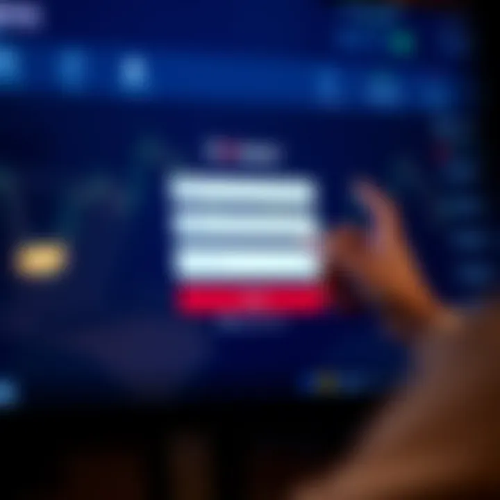 User interface of Exness platform showcasing login fields and secure access options