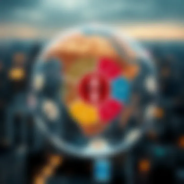 Abstract globe with interconnected sectors illustrating Olymp's influence across Kenyan economy and culture
