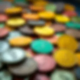 Colorful tokens representing sarafu currency used in local Kenyan markets