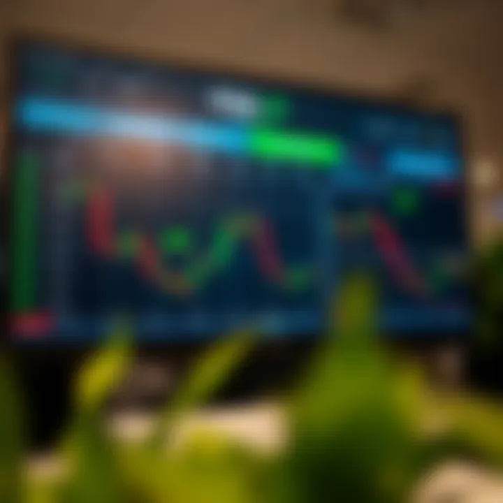 A digital trading platform interface showing various currency charts and trading tools