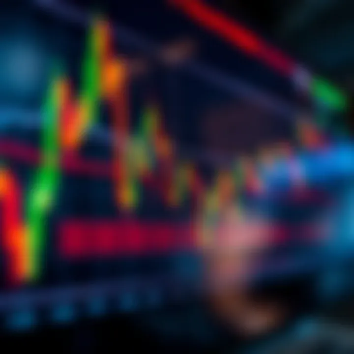 Graph showing real-time fluctuations in a financial volatility index on a digital screen