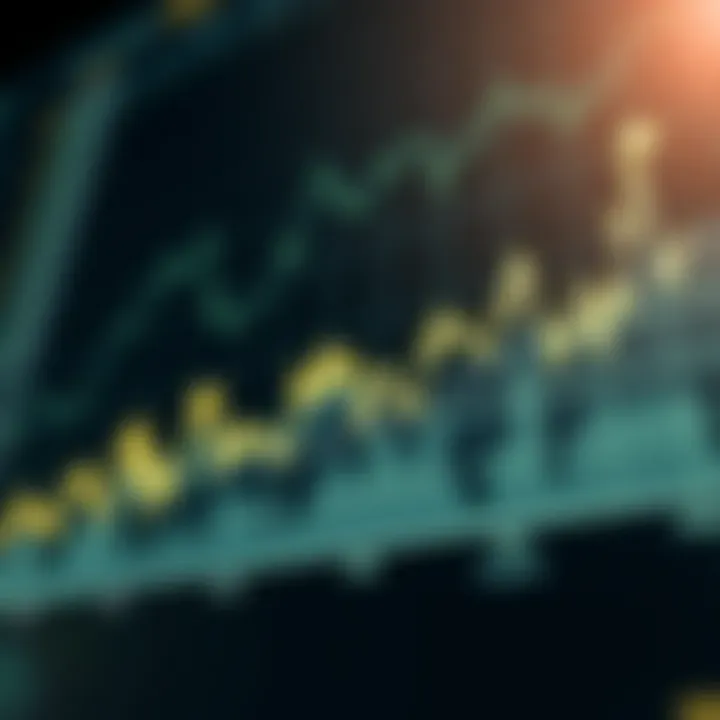 Graph showing upward and downward trends in cryptocurrency prices