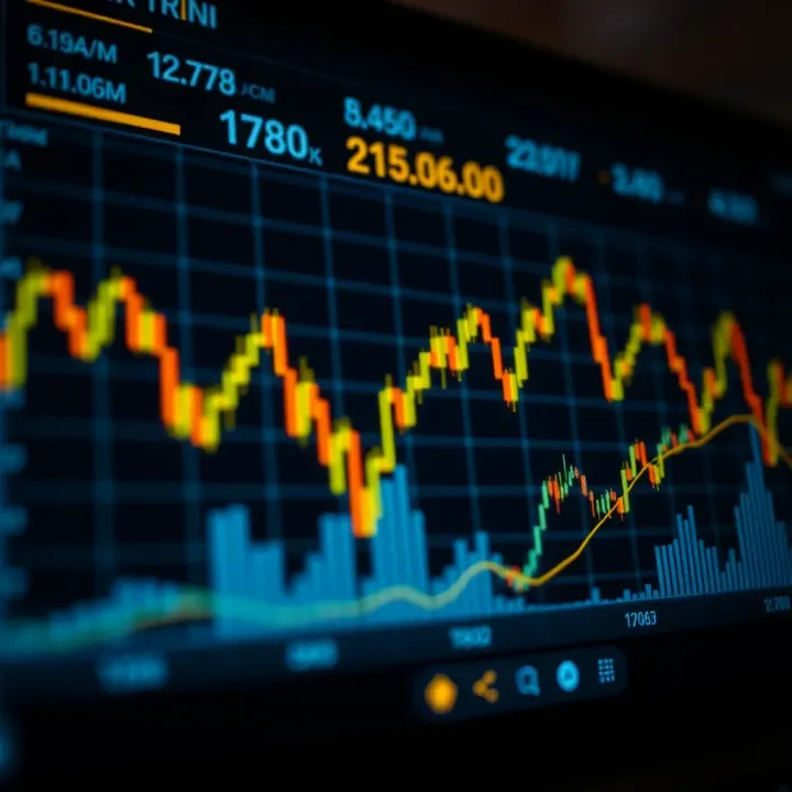 Graph showing Binance Coin price fluctuations with market trend indicators