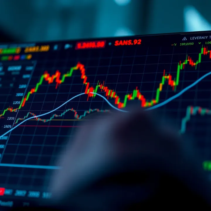 Chart showing different levels of leverage effect on potential trading gains and losses