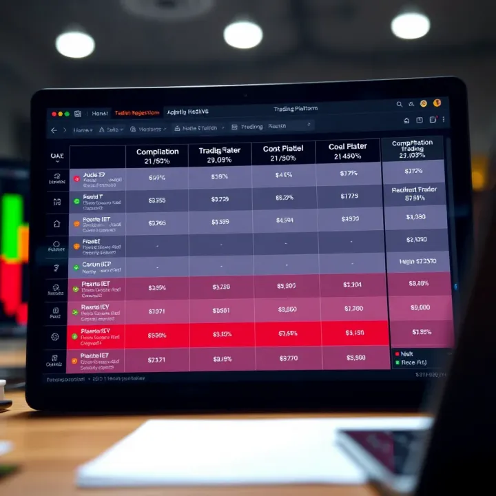 Comparison chart highlighting different trading tools and platform benefits