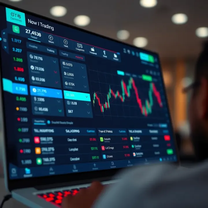 Automated trading interface showing customizable bot settings and trading options on a digital platform