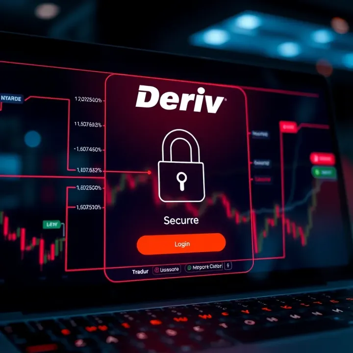 Secure login screen illustrating encryption and authentication features of Deriv platform