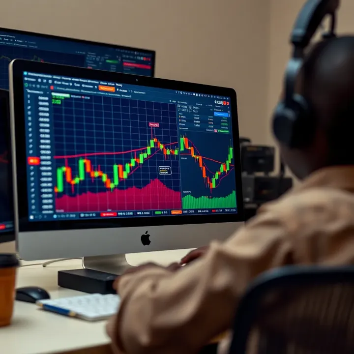 Visual representation of practical trading strategies and account setup for Deriv users in Kenya
