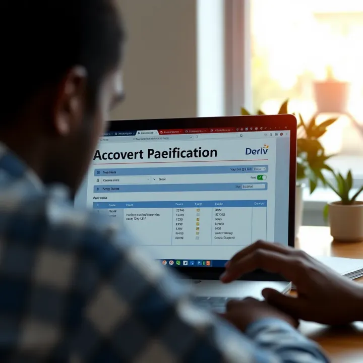 Account Verification and Fund Management on Deriv Visual representation of secure account verification and fund management for online trading