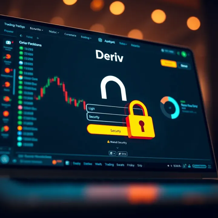 Secure login screen showcasing security features for Deriv trading platform