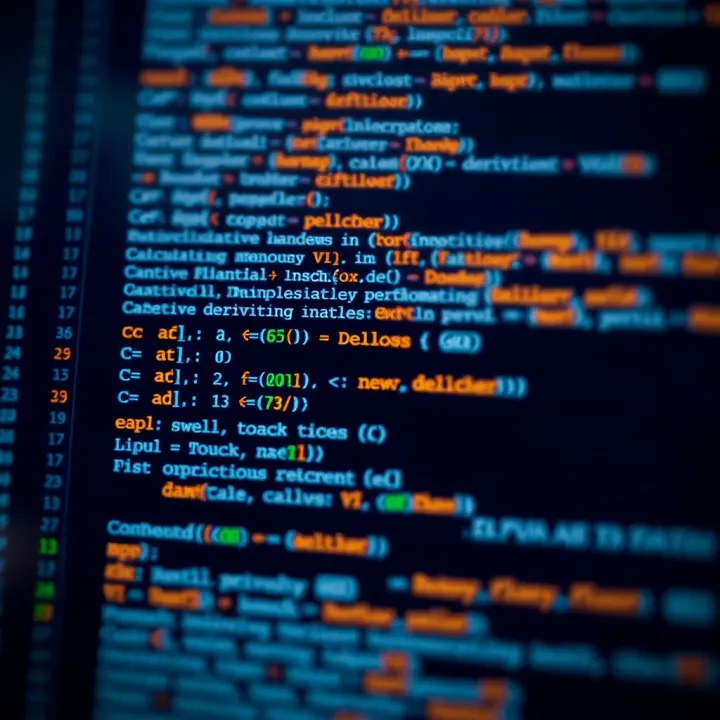 Code snippet showing practical implementation of derivative calculation in a programming language