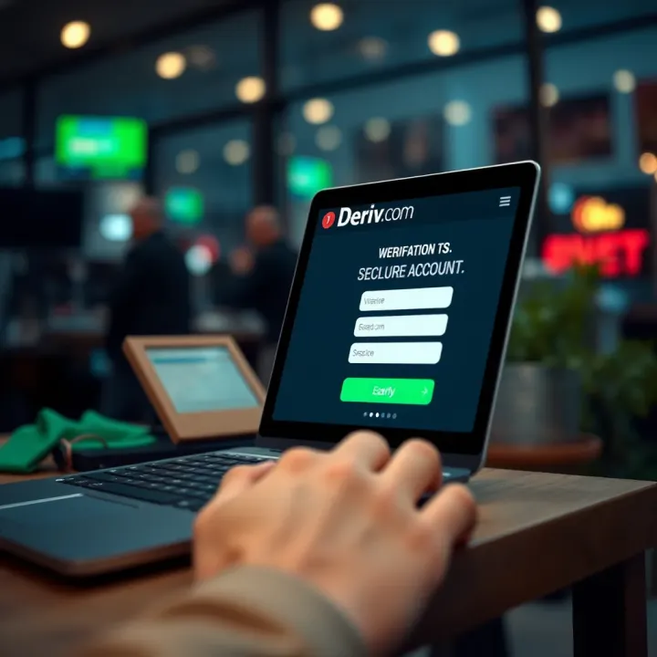 Secure access to Deriv.com account with verification on digital device