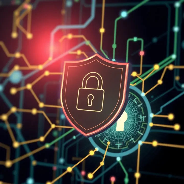 Enhanced Security in Derived Login Systems Security shield symbol over digital network representing enhanced user authentication security