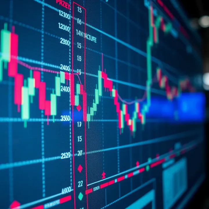 Visual representation of forex price movements responding to chart pattern formations