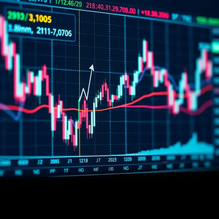 Graph showing EUR/USD currency pair fluctuations with key economic indicators annotated