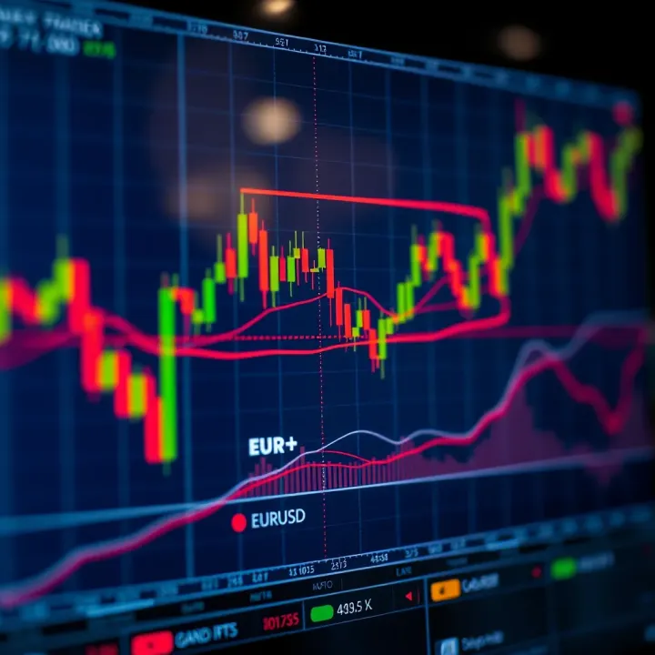 Chart illustrating technical analysis patterns and trends for EUR/USD trading