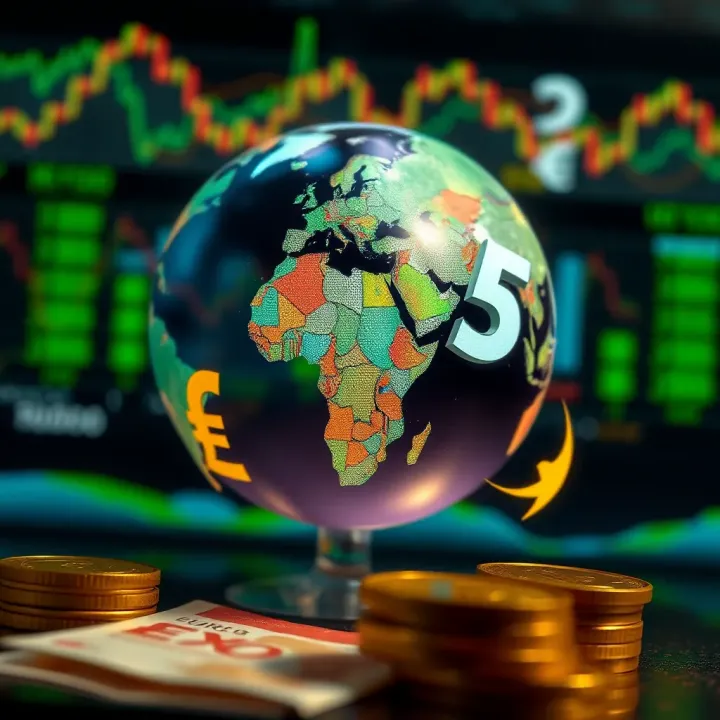Illustration of global currency symbols highlighting the concept of forex trading